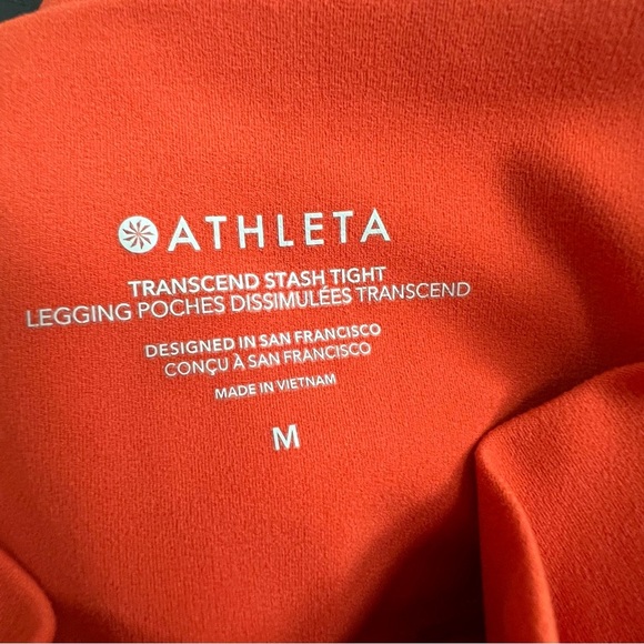 Athleta Transcend Stash Tight with Pockets Larkspur Red (orange) medium leggings - Picture 8 of 14